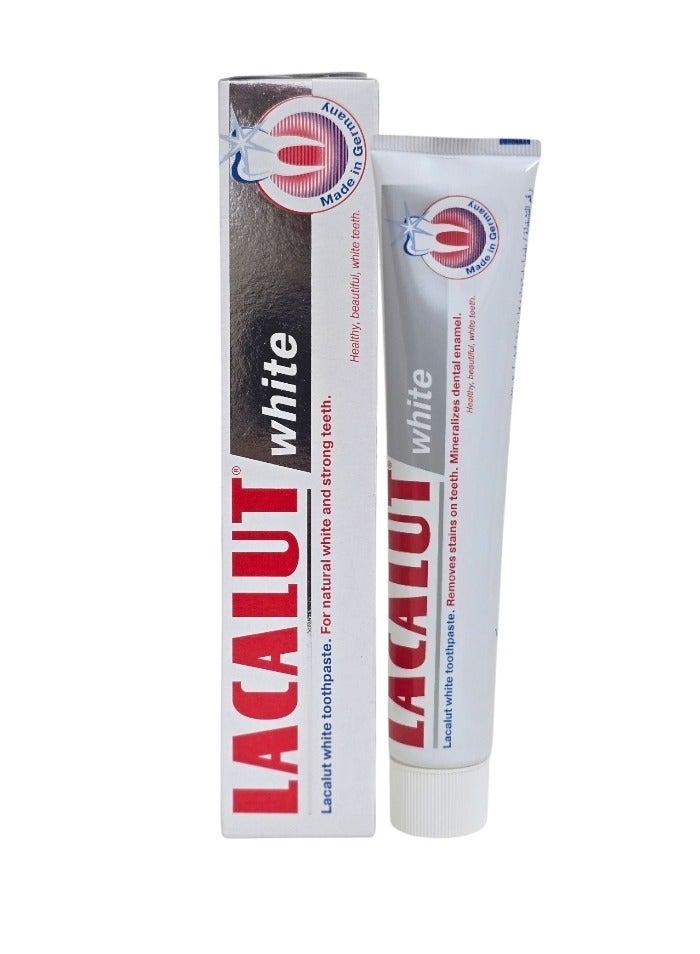 LACALUT Natural Whitening Toothpaste White 75mm - Image 1